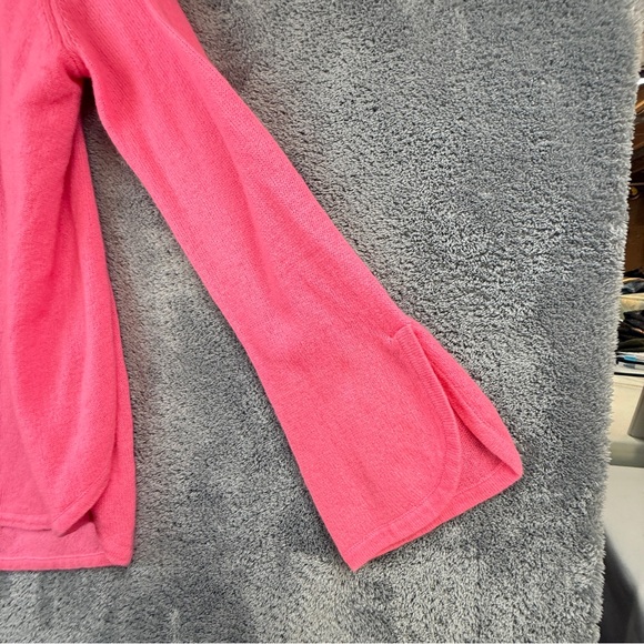 NEW! 100% Cashmere Claudia Nichole Bright Pink Cardigan Sweater Size Large NWT - Picture 11 of 15